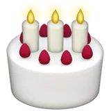 ios birthday cake emoji with strawberry and candles