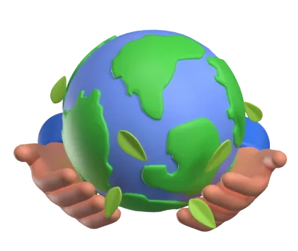 2 hands who hold the earth planet in 3d